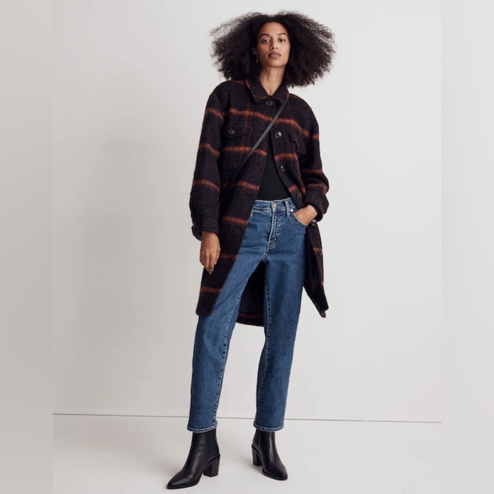 Madewell Long Shirt-Jacket in Windowpane Size L